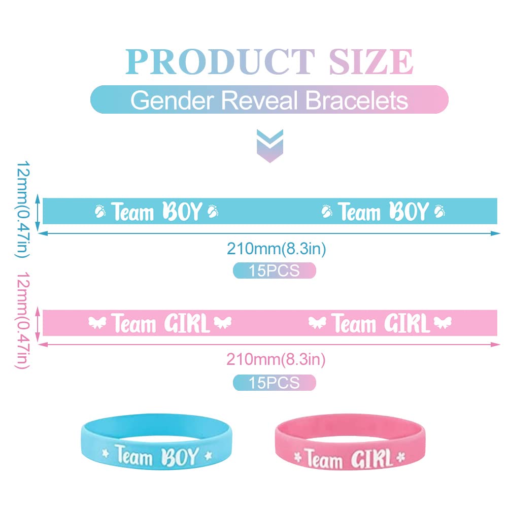 24PCS Bracelets pour Gender Reveal Révélation du Genre Baby Shower