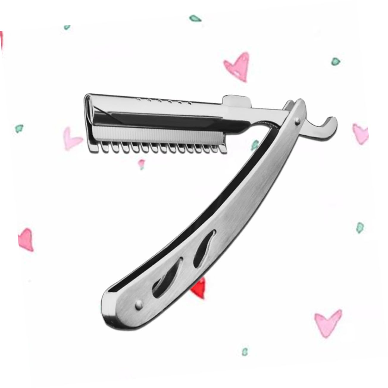 Didiseaon Men's Shaving Kit Full Steel Vintage Razor Folding Razor Beard Catcher Eyebrow Shaper Hairdressing Tool