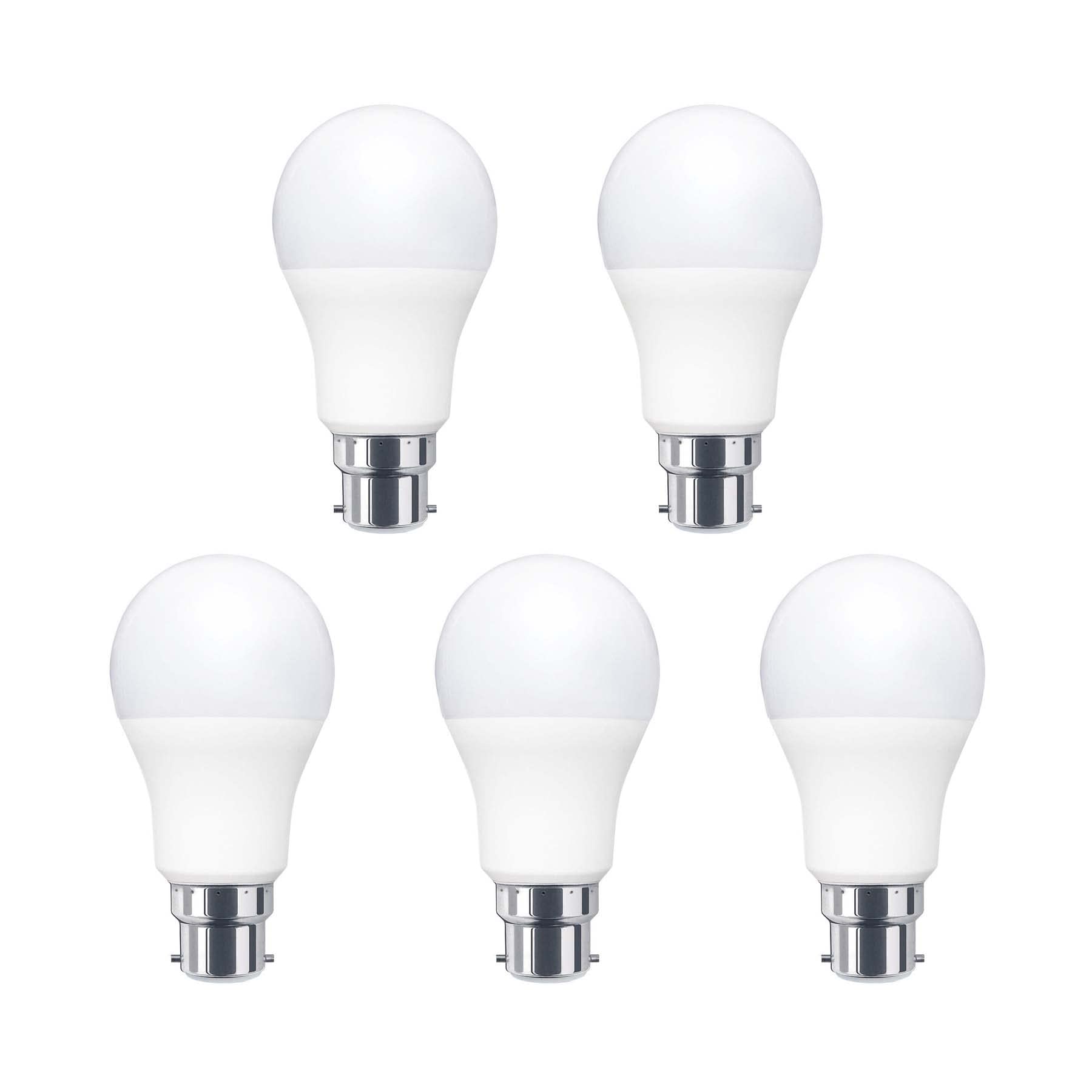 G.w.s Day White (15W) G.w.s® Bc B22 Bayonet Led Globe Golf Ball Light Bulb, 15W 1275Lm Day White 6500K, Pack Of 5