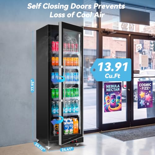 Image of Tylza Glass Door Beverage Display Refrigerator 720 Can Black