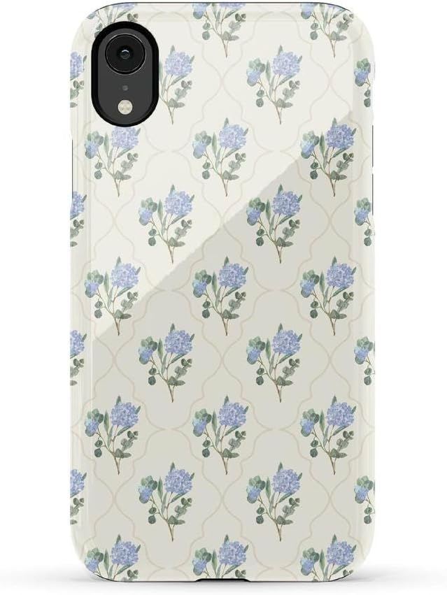 Casely iPhone XR Case | Vintage Garden | Blue Hydrangea | Essential Slim Dual-Layer Protective Design