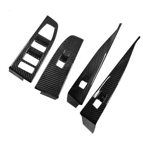 Silhup Style Ab Decoration Interior Trim For Bmw 5 Series G60 G68 2024+ G61 540I I5 Real Carbon Fiber Car Window Lift Switch Trim Panel Sticker Interior