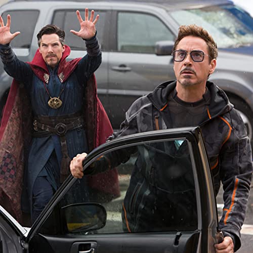 Image of Kursan Polarized Tony Stark Sunglasses for Men Women Vintage Square Metal Frame Iron Man and Spider-Man Eyeglasses