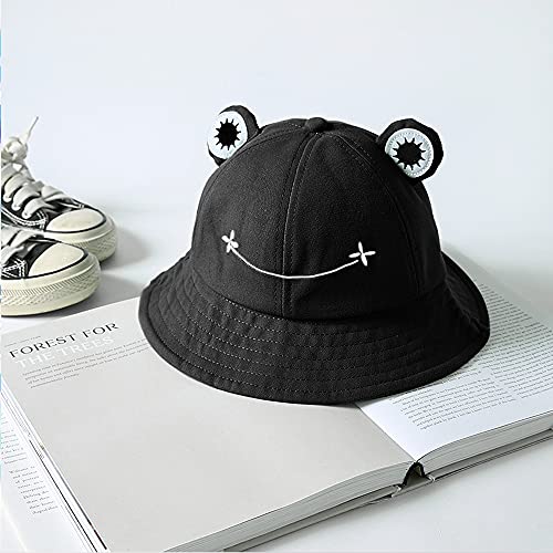 Saoropeb Frog Hat For Adult Teens, Cute Frog Bucket Hat, Cotton Bucket Hat Funny Hat Fisherman Hat For Men Women Black #TOP6