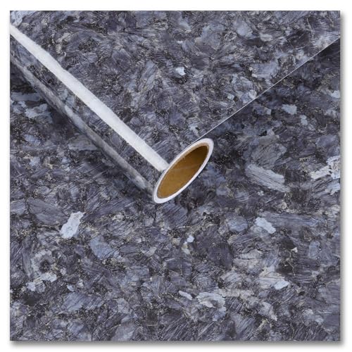 Papel de contacto de granito gris oscuro autoadhesivo lavable para encimeras vinilo 2