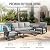 Aluminum Outdoor Patio Furniture Set, 5 Seat Outdoor Patio Furniture, 4 Piece Patio Conversation Set with 3 Seat Sofa, 2 Swivel Rocking Chairs and Coffee Table, Washable Cushions for Porch, Backyard