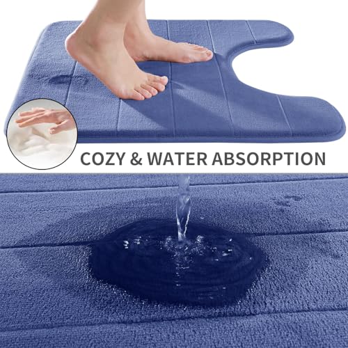 image for Yimobra Memory Foam Toilet Bath Mat U-Shaped, Soft and Comfortable, Su