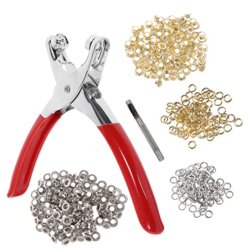 FUNOMOCYA Pinza Per Occhielli Metallici Kit Attrezzo Occhiello Con Rondelle Adatto Per Tessuto Pelle Plastica Morbida Tela