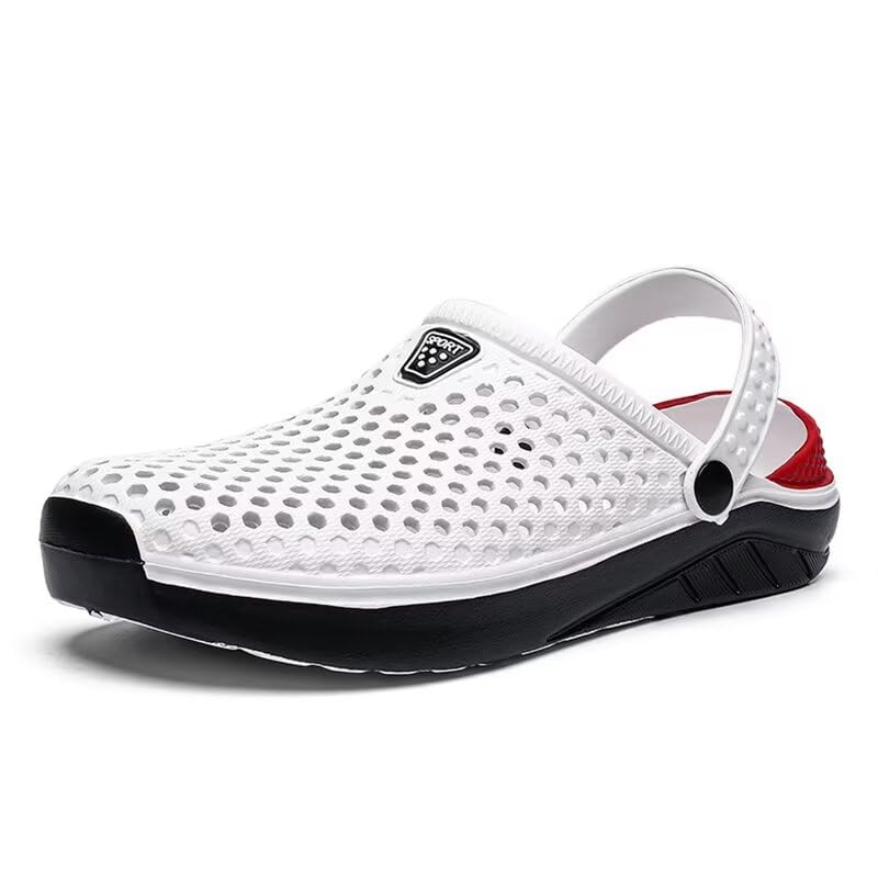 Zonkacen Man Woman Hollow Out Soft Non Skid Quick Dry Water Shoes for Summer Swimming Pool Surfing Fishing Shower Workout Bathroom Vacation White Men 8/Women 9.5