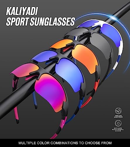 Image of KALIYADI Sports Sunglasses for Men, Polarized Sun Glasses for Men Women Youth Baseball Softball with UV Protection