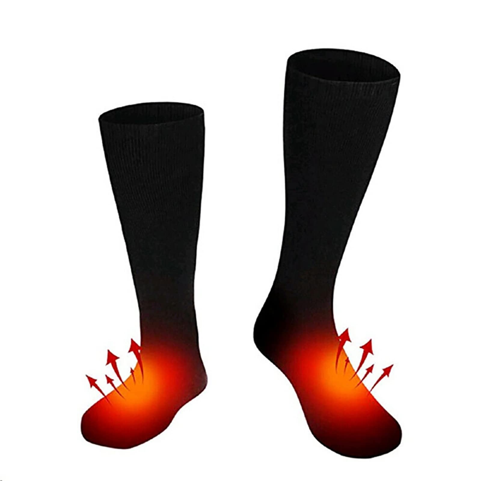 Chaussettes Chauffantes Rechargeables Alimentées par Batterie Coton Thermique Hiver Temps Froid Chauffe-Pieds pour la Randonnée Chasse Pas de Piles