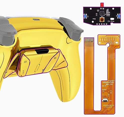 eXtremeRate Czarny Gumowany Grip Programowalny Zestaw Remap RISE4 dla ps5 BDM 010/020 Controller, Płyta Uaktualniająca & Przeprojektowana Tylna Powłoka & 4 Powrót Przyciski dla ps5 Controller - Controller Nie jest Wliczony W