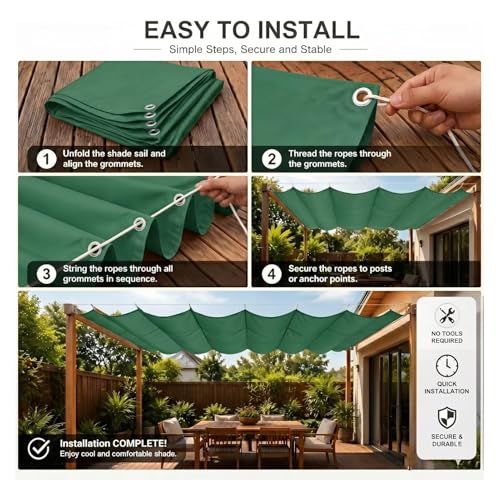 Voile d'ombrage rétractable de protection imperméable haute résistance
