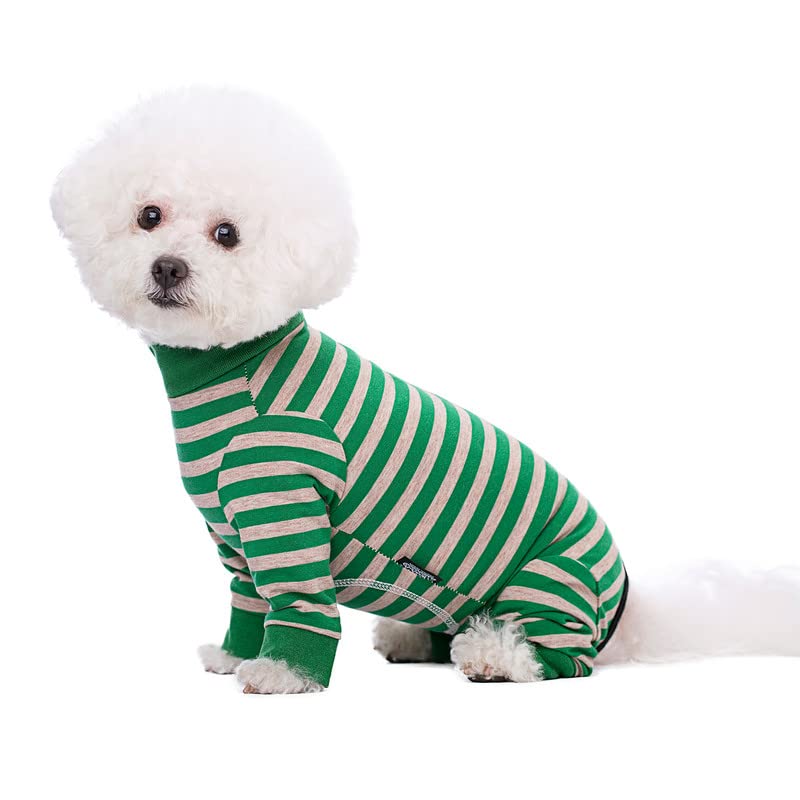 Image of Dog Surgery Recovery Suit for Small Dogs, 4-Legged Dog Onesie After Surgery with Back Snaps, Breathable Cotton Spay and Neuter Bodysuit for Female and Male Dogs