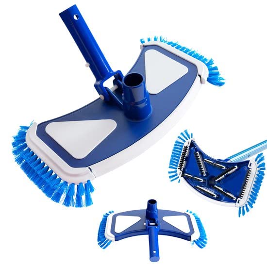 Arebos Cepillo Aspirador De Piscina | Con Sistema De Clip | Conexión Para Manguera De Piscina Ø 32/38 Mm | Cepillo De Piscina | Ancho De La Cabeza Del Cepillo: 35 Cm | Azul-Blanco