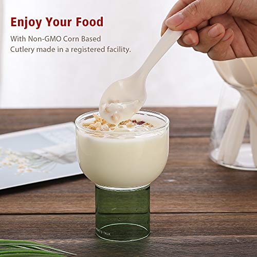 image for Artliving Eco-Friendly Compostable Spoons 150 Pieces Disposable Spoons