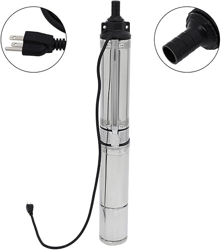 Miniatura 7 de Bomba de agua ROADFAR de pozo profundo de 370 W, sumergible 8000L/H, bomba de agua sumergida de pozo profundo 110 V, 60 Hz, bomba de agua comprimida