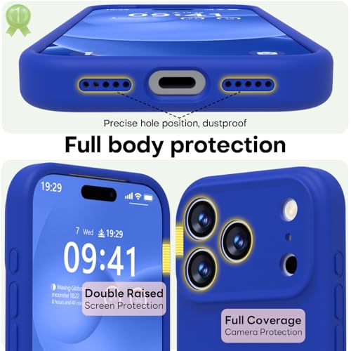 Image of LOVE 3000 Designed for iPhone 17 Pro Case, Premium Silicone [Compatible with Magsafe][Soft Anti-Scratch Microfiber Lining] Shockproof Protective Phone Case for Men Women 6.3 inch, Klein Blue