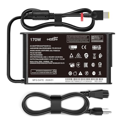 170W Laptop Charger Compatible with Lenovo ThinkPad P1 P15v P15 P16 P16v