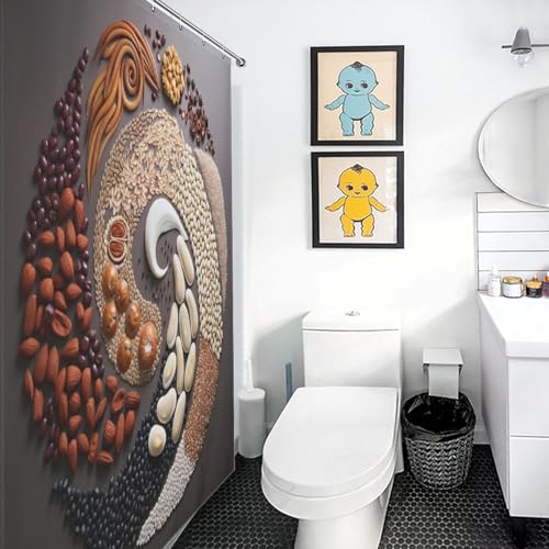 Rideau de douche imperméable en polyester lavable 122x183cm pour salle de bain - 3