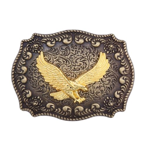 HUABOLA CALYN Mens Belt Buckle, Vintage Bronze Western Cowboy Eagle Belt Buckles, Cowboy Accessories for Men Women