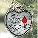 Memorial Cardinal Sun Catcher - When Cardinals Appear Angels are Near - Heart Shaped Glass Sun Catcher with Cardinals and Winter Scene. Measures 4 ¼” H x 4” W.