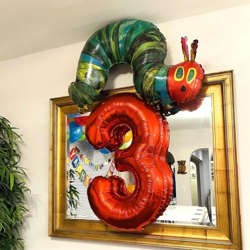 Image of 3rd Birthday Number Balloons for Girls Kids, 40 Inch Red Number Balloons 3 Large for 3rd 30th Birthday Party Decorations, Self Inflating Balloons Anniversary Graduation Party Decor Men Supplies