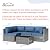 5 Piece Outdoor Patio Furniture Set,Silver PE Rattan Wicker Sectional Sofa, All Weather Conversation Set with Washable Cushions & Glass Coffee Table for Backyard Poolside Garden Porch,Navy Blue