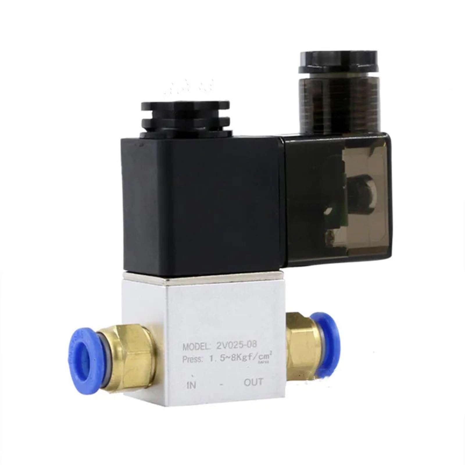 2V025-06 G1/8 2V025-08 G1/4 Normally Closed NC Air Water Oil Solenoid Valve Coil Led 2Port 2Ways AC110V 220V 380V 12V 24V DC(2v025-08,NO JOINT-220V)