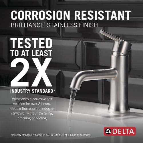 Image of Delta Trinsic Single-Handle Bathroom Faucet with Metal Drain Assembly, Stainless 559LF-SSMPU