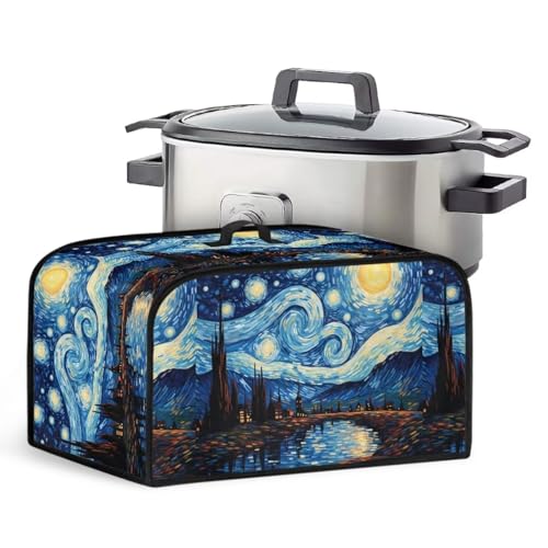 Hudotybom Starry Night Slow Cooker Cover Slow Cooker Cover with Mesh Pocket and Top Handle Small Appliance Cover Home Decor Kitchen Accessories