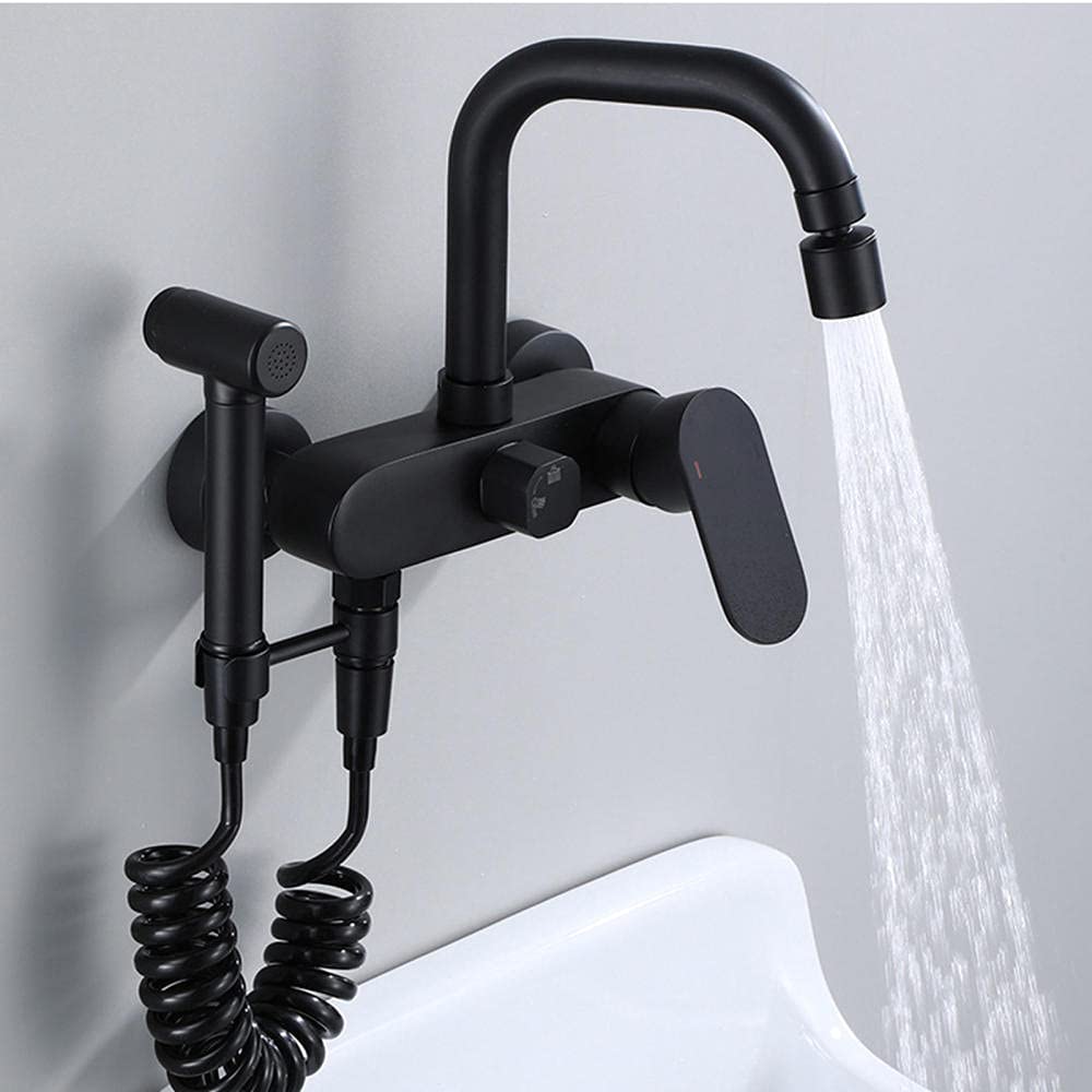 Kitchen Faucets Matte Black With Pull Out Sprayer Stainless Steel Single Handle Kitchen Sink Faucet