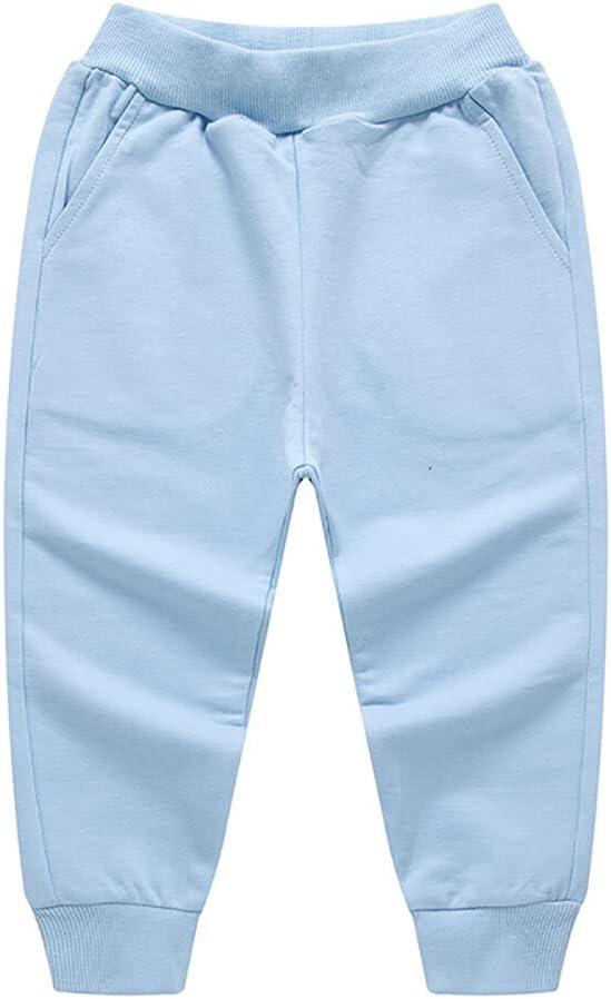 Toddler Baby Boy's Pull On Cotton Jogger Pants Stretch Knit Pants Infant Girls Athletic Sweatpants Bottoms