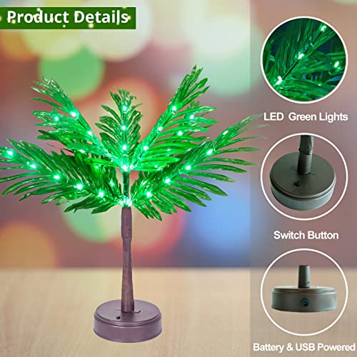 21In Led Lighted Palm Tree Table Decor, Light Up Palm Tree Branches Battery Operated Usb For Christmas Tropical Tiki Bar Hawaii Luau Party Patio Summer Decoration #TOP2
