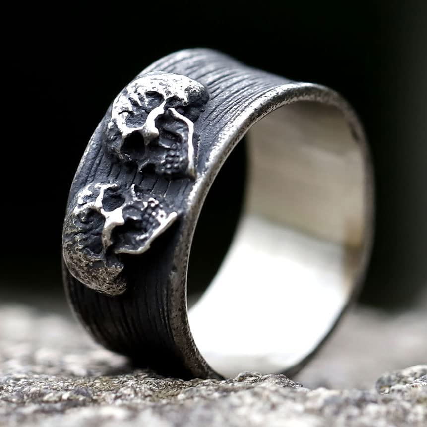 Image of 2023 Skull Ring Cool Evil Death Punk Rock Stainless Steel Rings Aly Style Jewelry