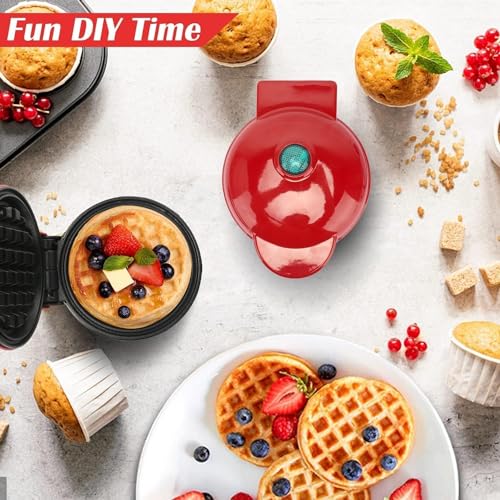Image of Mini Waffle Maker Machine 3 In 1 Waffle Iron Home Appliances Kitchen Easy To Clean, 4 Inch, Perfect For Breakfast,Dessert, Sandwich, Pan Cakes, Other Snacks|Assorted - 350 Watts (Mini Waffle Maker)