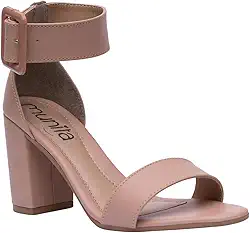 Sandália Feminina Salto Grosso Bloco Alto Confortável Moderna Clássica Fashion Munita