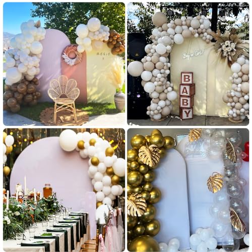 Funda de arco para fondo de boda color marfil 6 FT miniatura 7