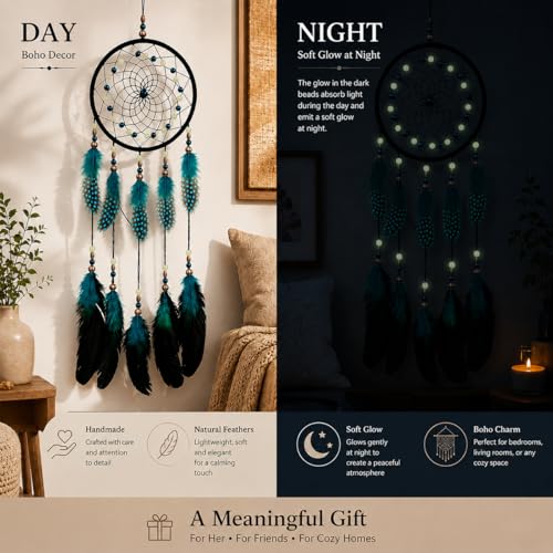 Dream Catchers Handmade Feather Native Home Wall Decoration Blue - Image 2