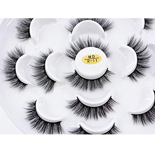 HBZGTLAD NEW 7 Pairs 3D Mink Hair False Eyelashes Criss-cross Wispy Cross Fluffy length Lashes Extension Handmade Eye Makeup Tools (MDR-11)