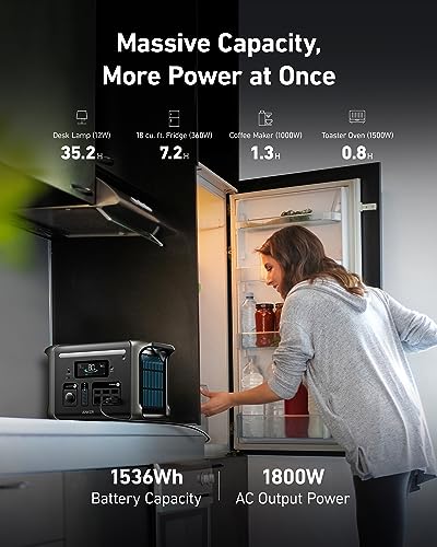 Image of Anker SOLIX F1500 Portable Power Station, 1800W Solar Generator, PowerHouse Design, 1536Wh Battery Generators for Home Use, LiFePO4 Power Station for Outdoor Camping and RVs (Solar Panel Optional)