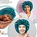Abeillo Satin Sleep Bonnets for Women, 1PC Satin Night Sleeping Cap Soft Silk Bonnets for Sleeping, Hair Bonnet with Tie Band for Curly Hair Braid Women (Blue Zircon)
