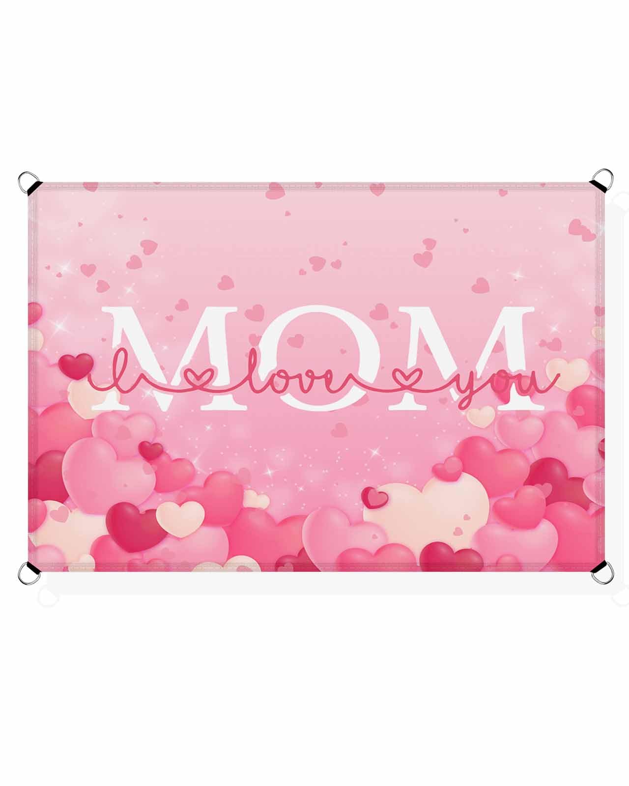 Boanket Sun Shade Sail 14' x 18', Mother's Day Large Heavy Duty Outdoor Shades Sun Screen, Pink Ombre Love Heart Shade Cloth for Patio Deck Terrace Garden Lawns Beach Backyard