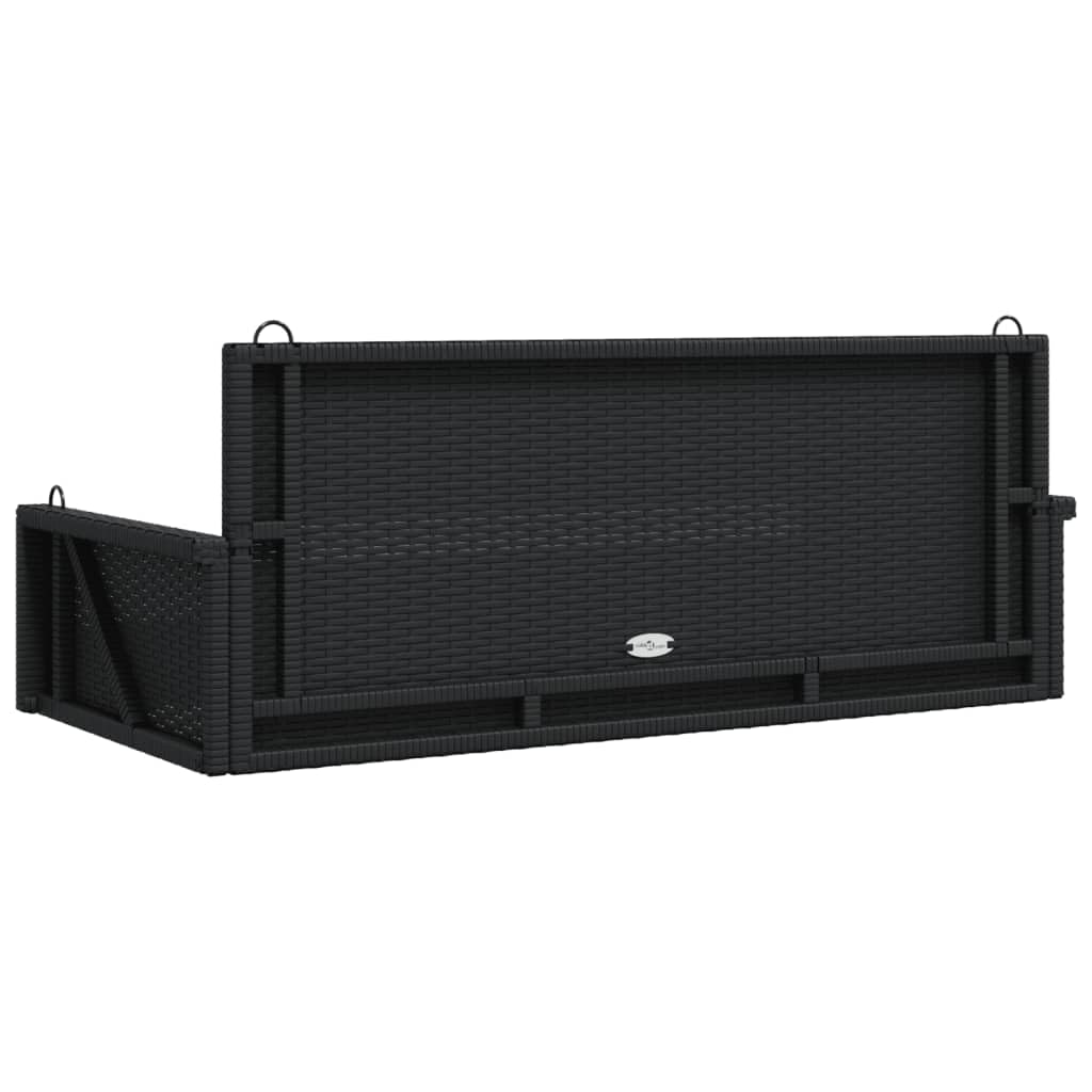 Banco Columpio de ratán sintético Negro 119x56x48 cm, Columpio Jardin Exterior, Balancin Jardin Exterior, Muebles Jardin Exterior, Balancin Balcon - 365625