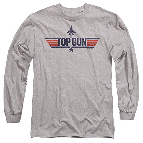 T-shirt Top Gun à manches longues Popfunk gris chiné unisexe