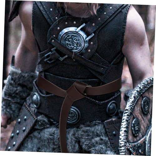 Halloween Viking Belt Durable PU Ring Belt for Men Women Medieval Renaissance Cosplay Accessories for Costume Parties Historical Events4