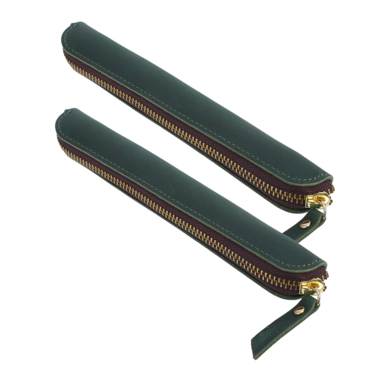 Estuche Pequeño para Lápices de PU Vintage Cremallera 2 Piezas