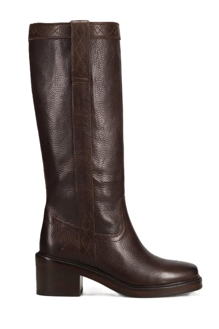 Frye Kate Pull On 14" Leather Boots for Women - Riding Boots with 2” Heel, Leather Lining, Intricate Stitching, Cushioned Footbed, and Rubber Outsole