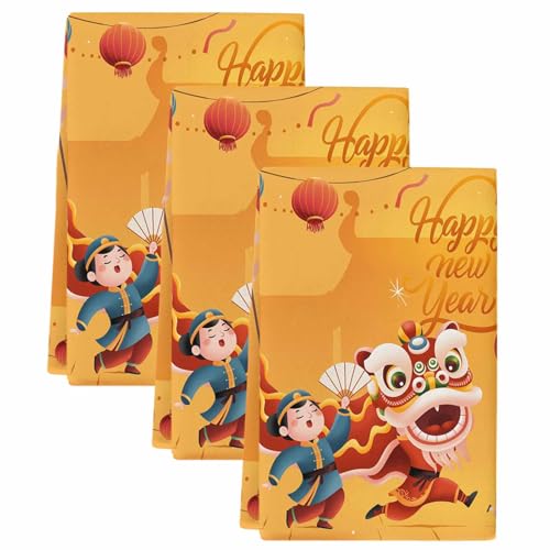 Kitchen Towels Set of 3, Happy New Year Soft Microfiber
