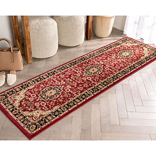 Well Woven Barclay Medallion Kashan Red Traditional Area Rug 2'3" X 7'3" Runner #TOP7